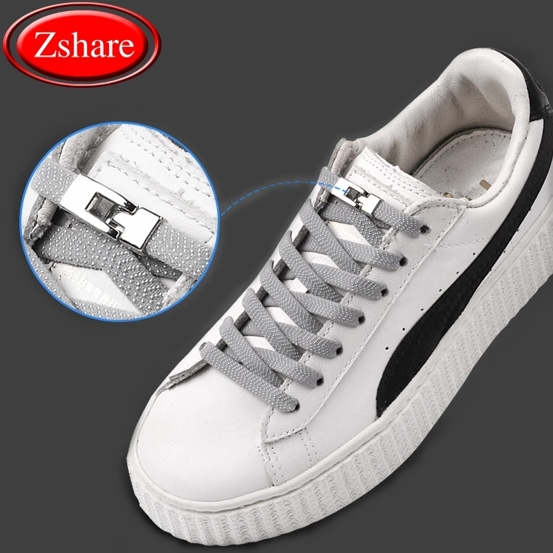 Elastic Shoelaces Flat Shoe laces No Tie Quick Cross Buckle Locking Shoelace Kids Adult Leisure Sneakers Lazy laces Unisex