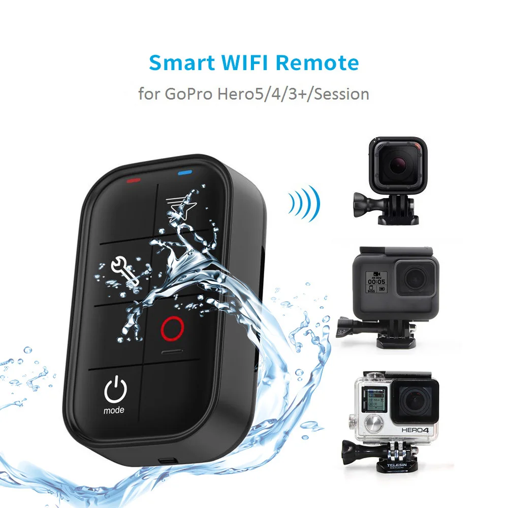 

TELESIN 1M Waterproof Smart WIFI Remote Control Set Controller Charging Cable for GoPro Hero 7 6 5 4 Session Hero 3+ Accessories