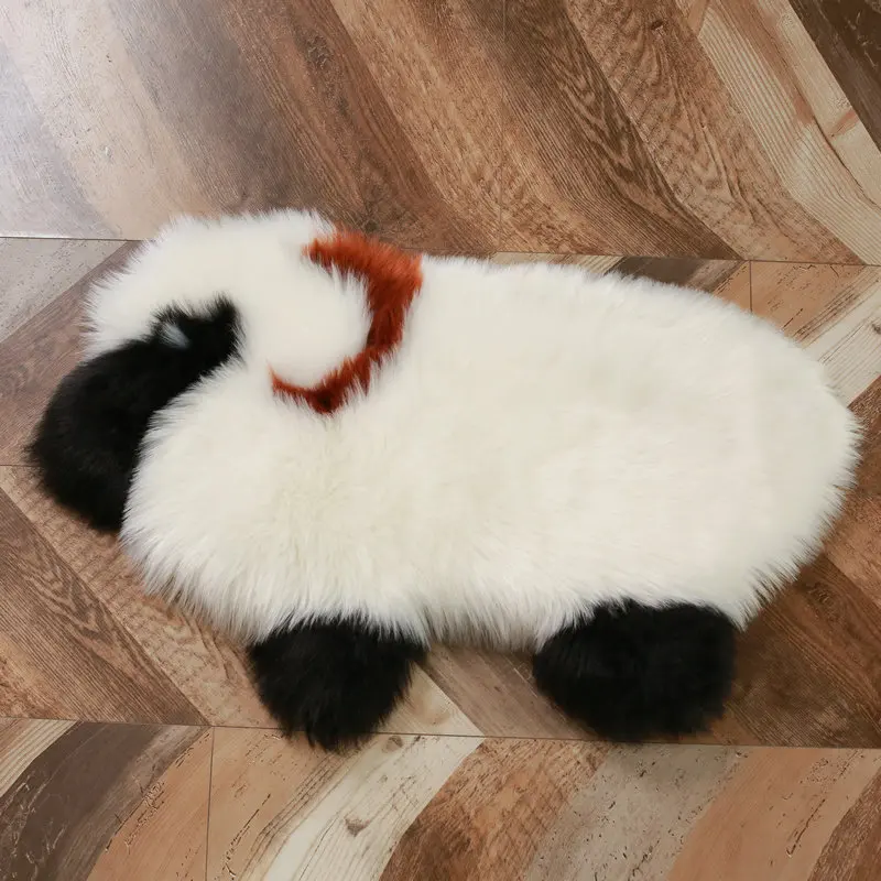 

Animal shape panda sheep koala rug long fur soft shaggy area rug kids play room rug white black gray antislip area rug