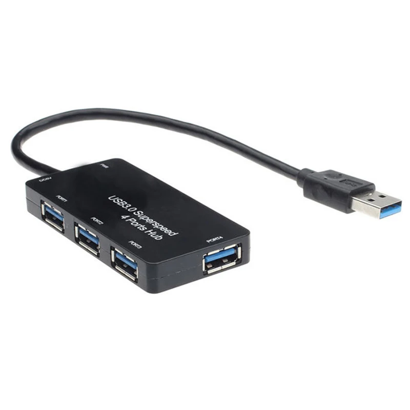 Черный Usb 3,0 концентратор скорости 4 порта USB разветвитель usb-хаб 3,0 адаптер Высокое качество Горячая Распродажа аксессуары для ноутбуков hab usb для ПК компьютера - Цвет: Черный