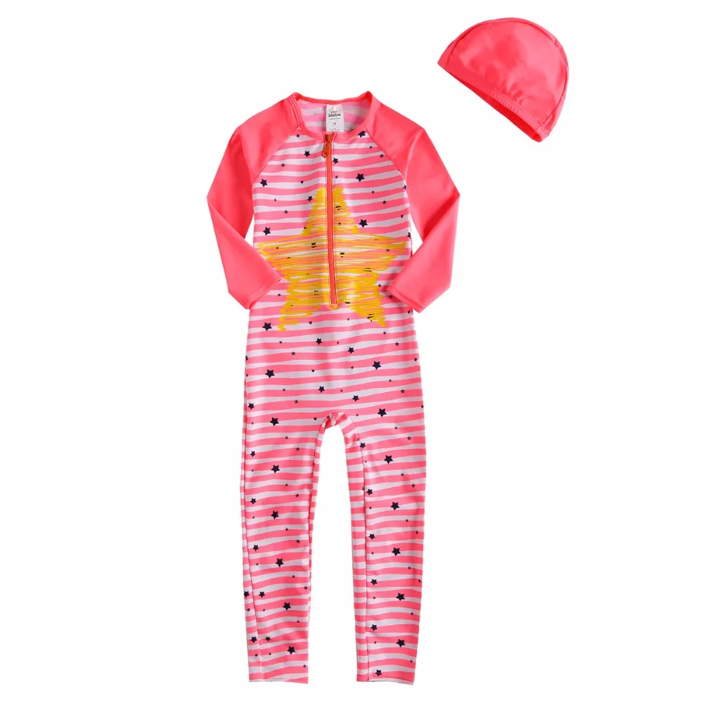 Купальный костюм Бикини для детей с рукавами Цельный Детский купальник одежда