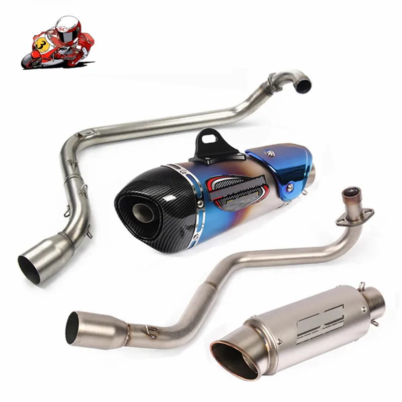 Motoo- Full Exhaust System Motorcycle Muffler Front Link Pipe Slip On For HONDA GROM MSX125 2013- middle pipe