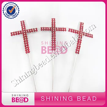 

Free Shipping,5CM Red Rhinestone Cross Cake Topper,50Pieces/lot Red Color Cross Rhinestone Cake Topper Wholesale