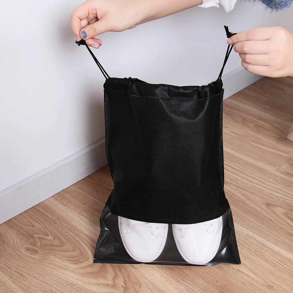 

1PC Waterproof Shoes Storage Bag Pouch Portable Travel Sports Organizer Drawstring Bag Cover Non-Woven Laundry Pouch Home Tool