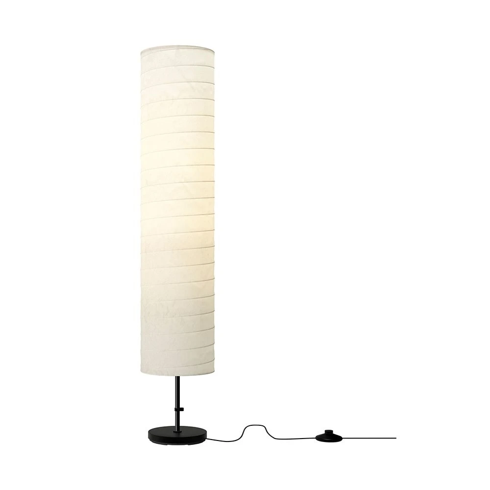 Cylinder Floor Lamp With Rice Paper Giving A Soft Glowing Light (1)