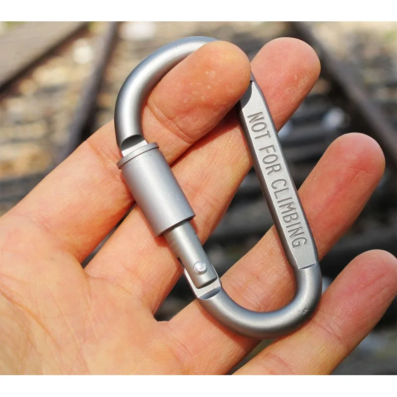 

Outdoor D Shape Carabiner Screw Lock Bottle Mountaineering Climbing Aluminum Snap Clip Hook Carabiner Travel Kit Camping