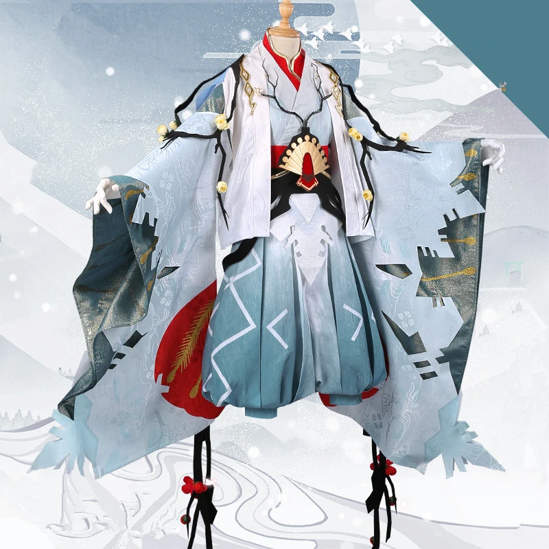 Костюм кимоно Onmyoji Snow Xue Tongzi Женский костюм для косплея униформа вечевечерние НКИ