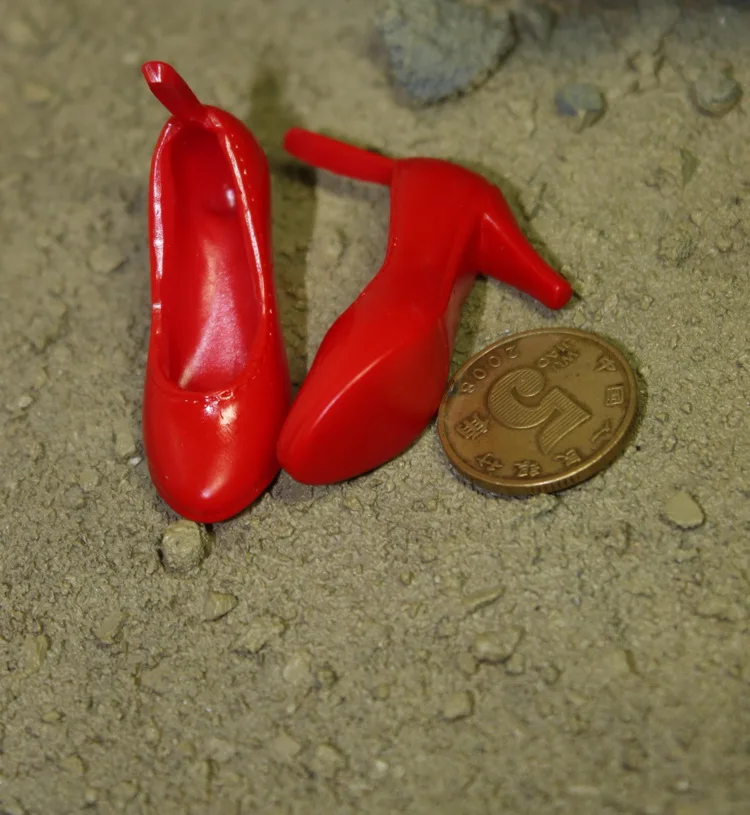 16 Scale Figure doll Accessory Red high heels shoes for 12" Action