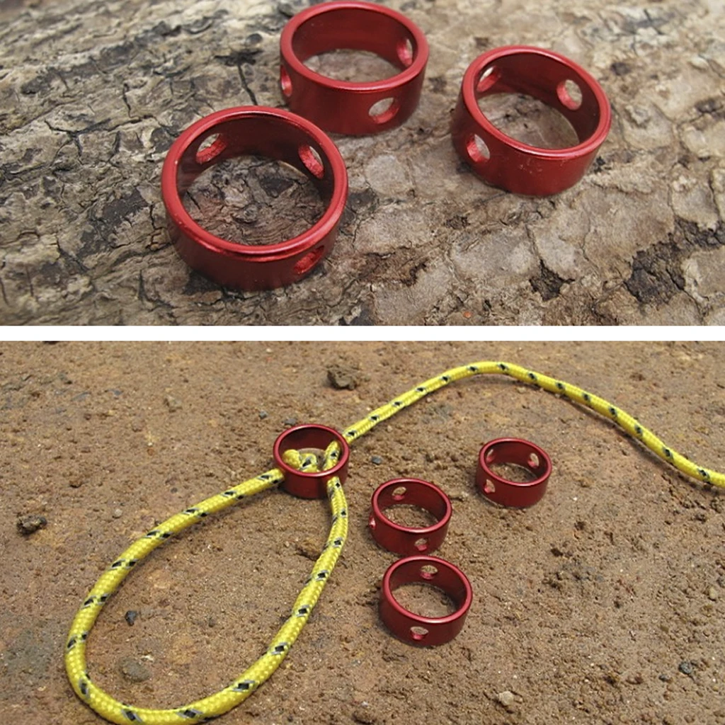 MagIDeal 10 Red Aluminum Alloy Tent Awning Cord Rope Fastener Guy Line Runners Tensioners Outdoor Tools