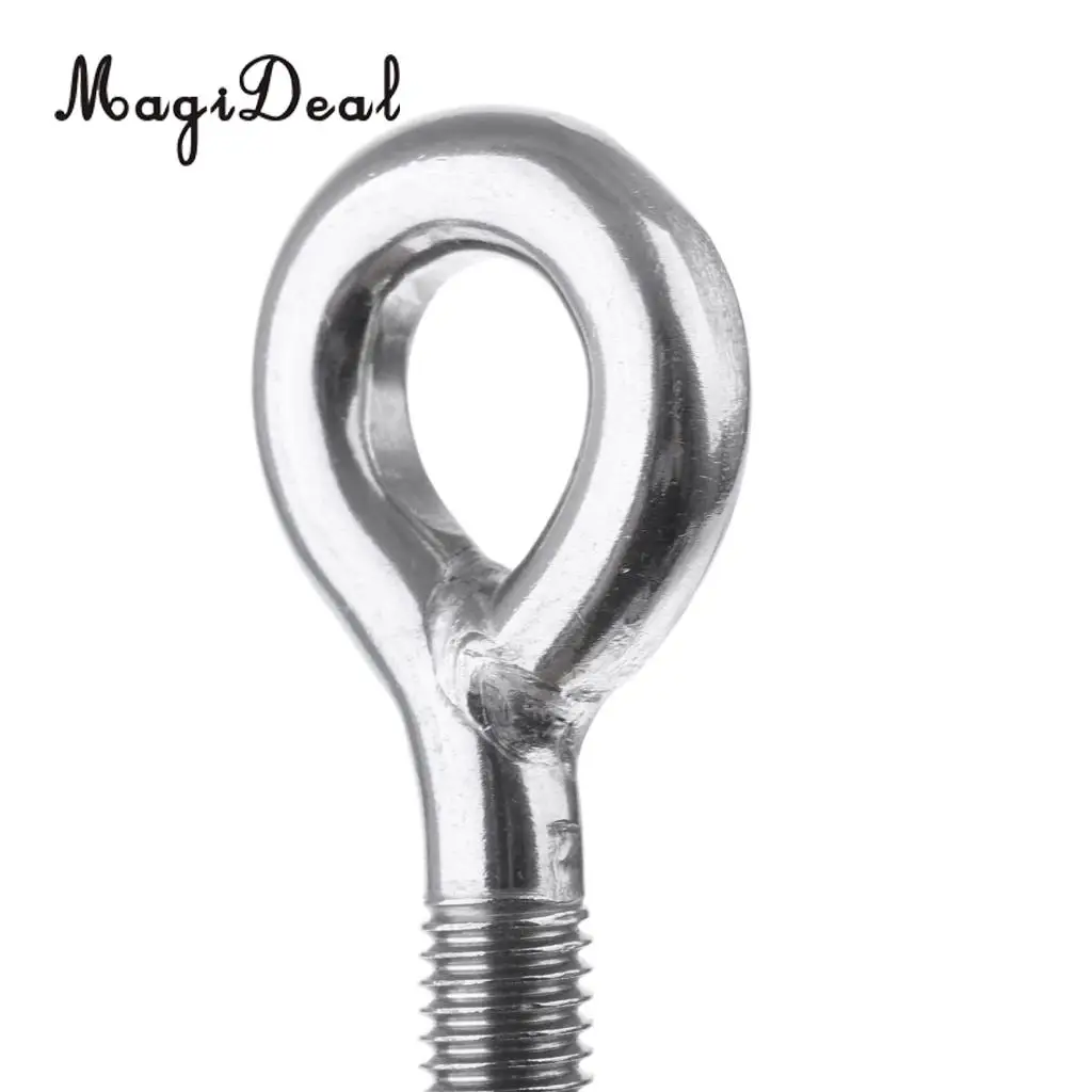 MagiDeal Heavy Duty 304 Stainless Steel Long Lifting Eye Bolts Welded Eye Metric Size M4, M5, M6, M8, M10, M12 
