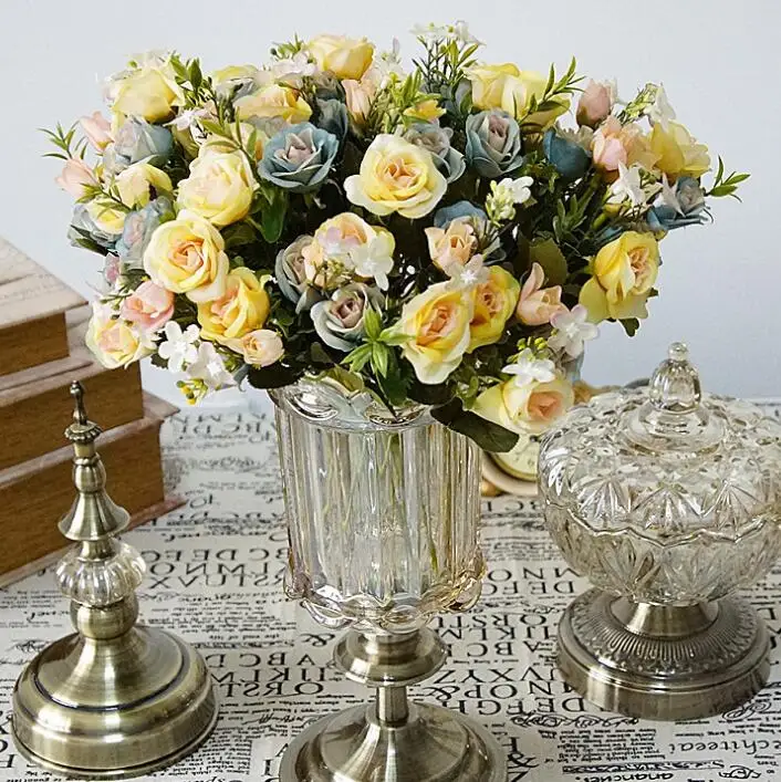 Шелковые цветы розы горячая Распродажа Маленькие розы отель домашнее свадебное украшение Хорошее качество недорогие искусственные цветы