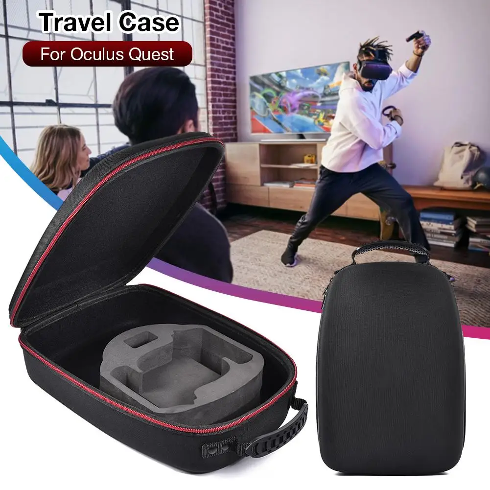 

Travel Case For Oculus Quest VR Headset EVA Emboss Box Double Zipper Black Protective Storage Bag Carrying Case For Oculus Quest