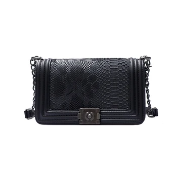 

New Women Fahsion Crocodile PU Leather Shoulder Bags Autumn Female Exquisite Luxury Handbag Lady Chain Flap Crossbody SS3432