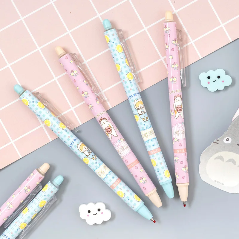 

Creative Lemon Cat Series Erasable Neutral Pen Kawai Blue Cat Pen 0.5mm Writing Tool Student Gift Stationery
