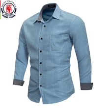 Fredd Marshall, новинка, хлопок, простая клетчатая рубашка, мужская повседневная рубашка с длинным рукавом, мужская рубашка, брендовая одежда FM167