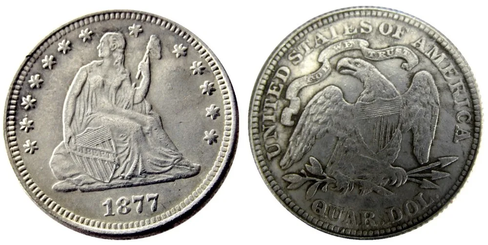 1877 сидящий Liberty Quarter UNC копия хорошее высокое качество