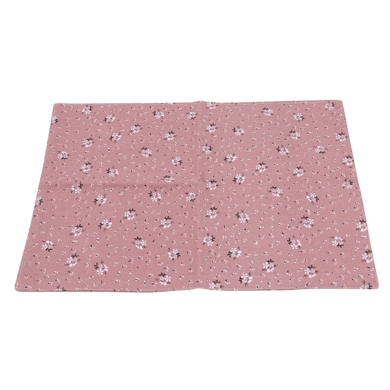 pink Стаканчики для напитков, подставки из хлопка и льна, столовые приборы, столовые приборы в пасторальном стиле, цветочные Жаростойкие настольные коврики, Нескользящие Коврики для посуды - Цвет: pink