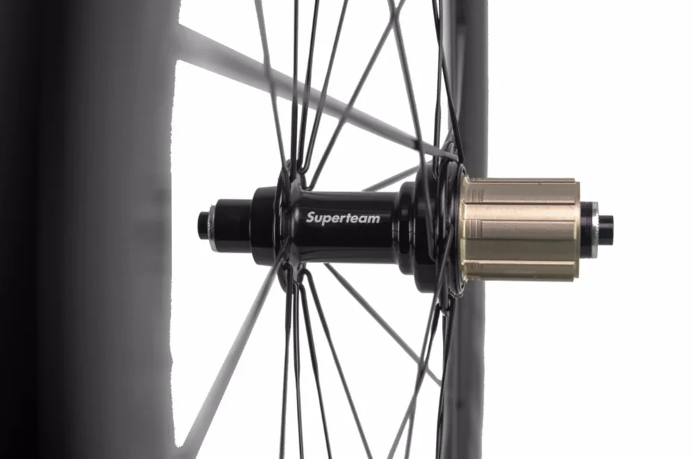 Cheap SUPERTEAM 50mm Clincher/Tubular Carbon Wheelset Road Bicycle Wheel Carbon Bike wheels 6