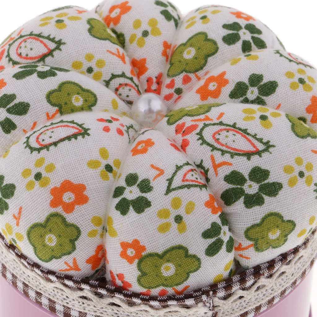 Lovely Pumpkin Shape Sewing Pin Cushion Pincushions Handmade with Sewing Kit for Beginners
