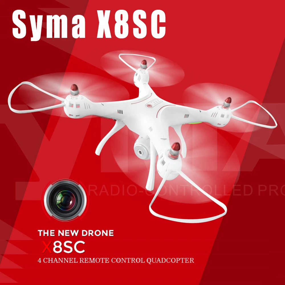 

Syma X8SC With 2MP HD Camera 2.4G 4CH 6Axis Altitude Hold Headless Mode RC Quadcopter Drone RTF
