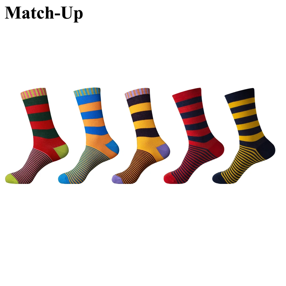 Spiel-Up männer Hombre Standard Baumwolle Casual streifen Hohe Qualität herren Socken Bunte Kleidung Socken (5 paare/los) UNS 7,5-12