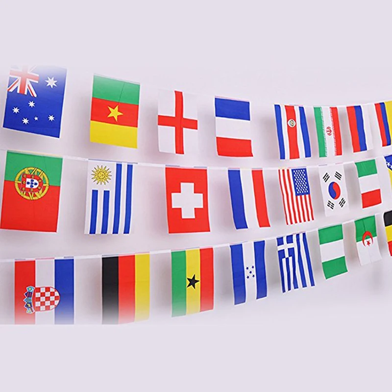 

2018 World Cup Flags Russia Soccer Football Flag 32 Country Flag Bunting 21x14/28x20cm Bar Party Fans Sport Clubs Decorations