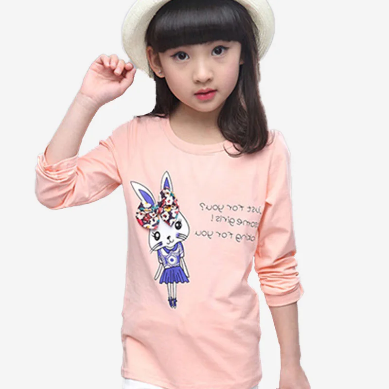 

Girls T-shirt children's clothing cartoon rabbit girl T-shirt spring and autumn children's clothing 6 8 shirt 10 12 years