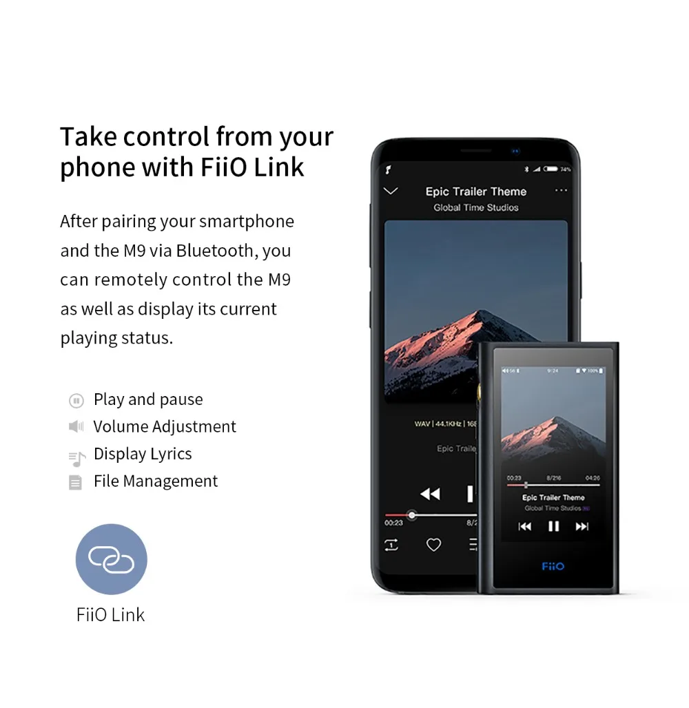 FiiO M9 HIFI сбалансированный выход портативный аудио высокого разрешения Android MP3 плеер Bluetooth без потерь Музыкальный ЦАП wifi DSD LDAC APTX