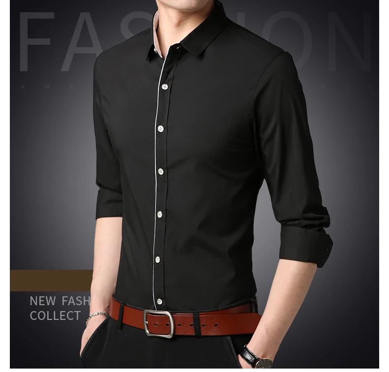Модные брендовые рубашки мужские дизайнерские однотонные облегающие уличные рубашки с длинным рукавом на пуговицах высокого качества повседневная мужская одежда