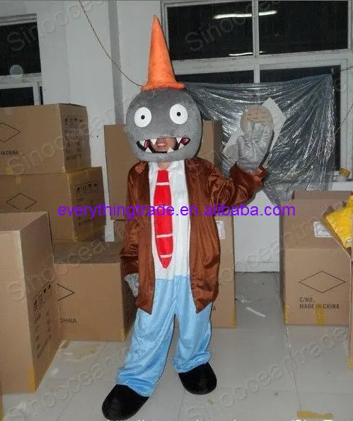

New arrival Foam Adult cartoon character lovely Conehead Zombie Plants vs. Zombies Mascot Costume fancy dress party costumes