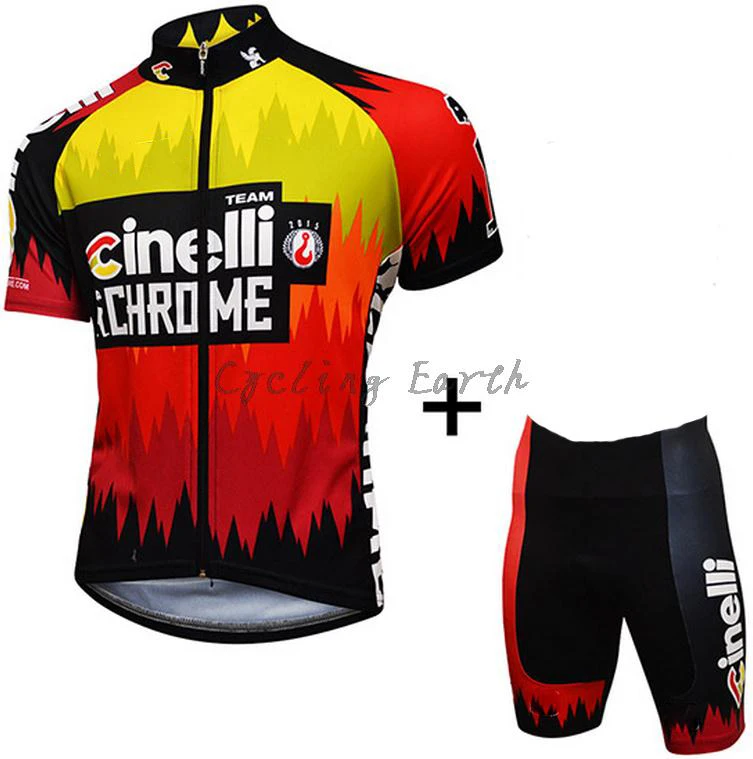 Cinelli летний мужской короткий рукав Велоспорт Джерси нагрудник шорты рубашка комплект одежды MTB велосипед ropa ciclismo дышащая одежда для велосипедистов