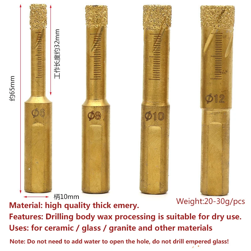 1 шт. диаметр хвостовика 10 мм Алмазный сухой пропитанные сверло отверстие открывалка зубчатая коронка 6/8/10/12 мм остеклованная кирпич для плитки стекла Гранит каменный пол