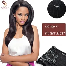 Light Yaki Straight Clip In Hair Extensions Full Head Coarse Yaki Clip In Human Hair Virgin Brazilian Yaki Straight Clip Ins