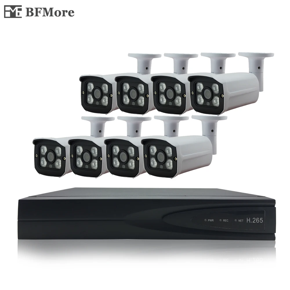 BFMore H.265 8CH Системы комплект видеонаблюдения 5.0MP IP Камера с 8ch NVR P2P ИК IP66 Открытый Всепогодный Видео Безопасности электронной почты FTP