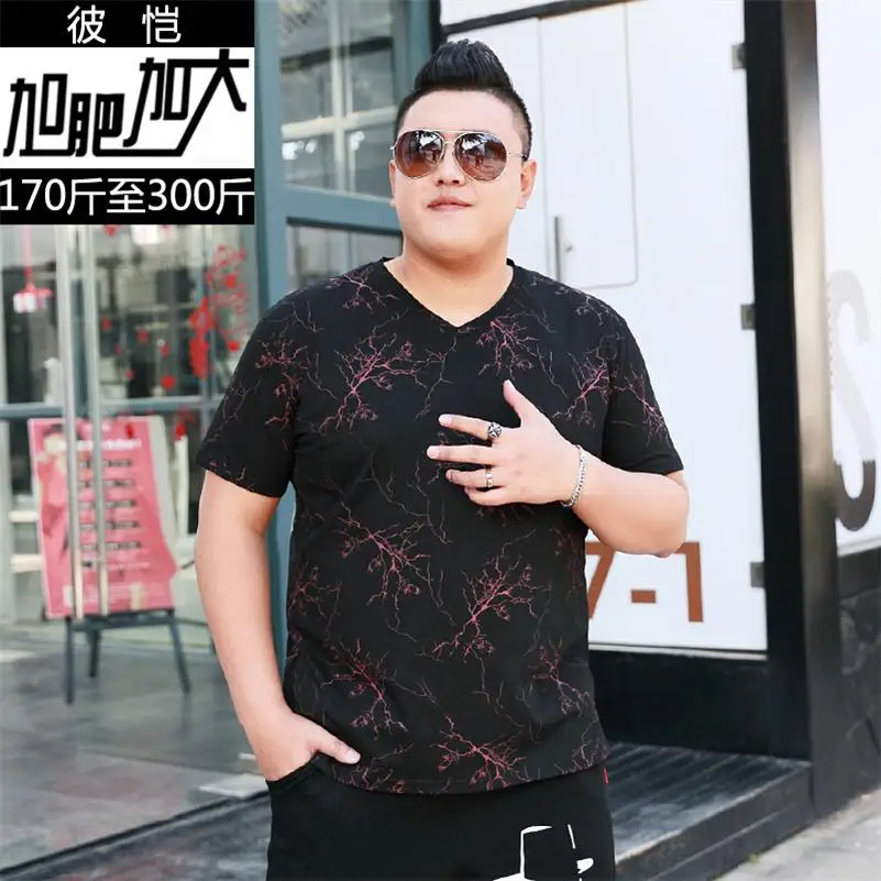 10XL 8XL 6XL Новая мужская футболка с v-образным вырезом летние модные футболки мужские топы хлопковая Футболка с напечатанным человеком черная Высококачественная - Цвет: 1