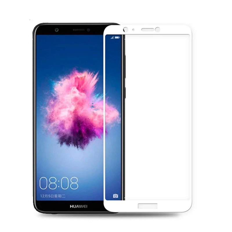 2 шт., Защитное стекло для huawei P smart FIG-LX1, защита экрана, полное покрытие, закаленное стекло на p smart plus psmart glas - Цвет: White