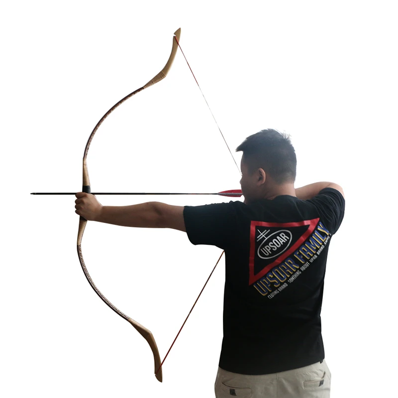 Xi'an traditional recurve bow 30 55lbs archery wooden bow hunting shooting sports bow in Bow