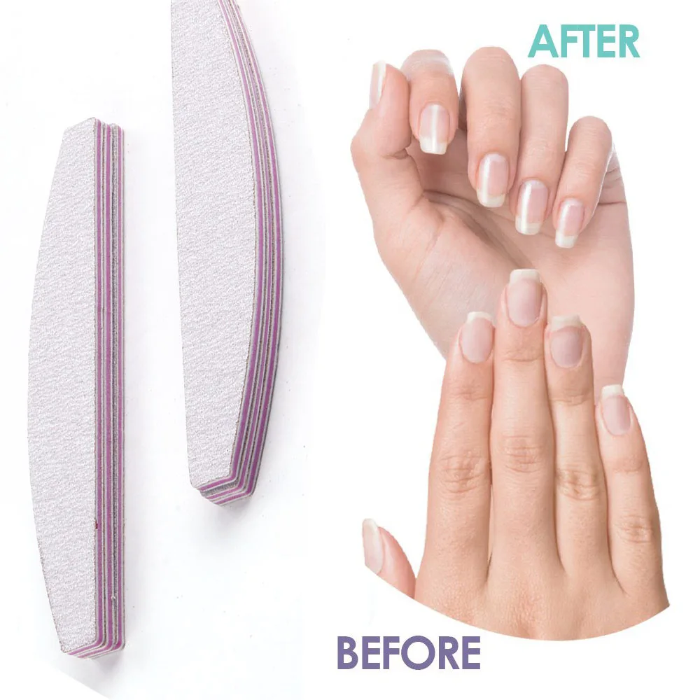 

100Pcs/Lot 100/180 Double-side Nail File Buffer Block Nail Art Sanding Buffer Files Manicure UV Gel Limas Nail Files Grey Boat