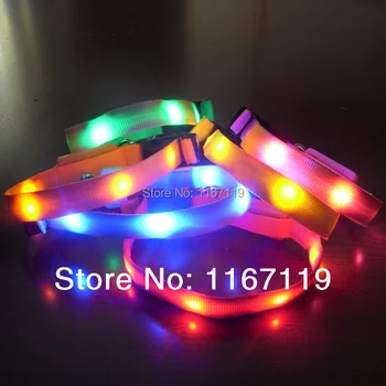 

Wholesale 10pcs/lot 2014 New Cute Flashing Hot Pet Dog Cat Nylon Electric Training Collars Products for Dogs 8 colours