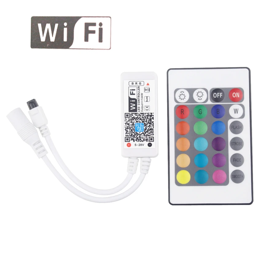 Волшебная домашняя Светодиодная лента WiFi контроллер Мини RGB Led WiFI DC12V IR 24Key пульт