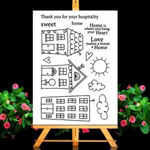 Three houses Transparent Clear Silicone Stamp/Seal for DIY Scrapbooking/photo Album Decorative Clear Stamp Sheets