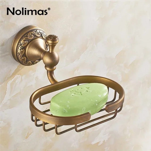Soap shelf Antique Bathroom Hardware Set Toilet Paper Holder Towel Bar Toothbrush Holder Soap Dish Clothes Hook Copper Bathroom Accessories - Цвет: Soap shelf