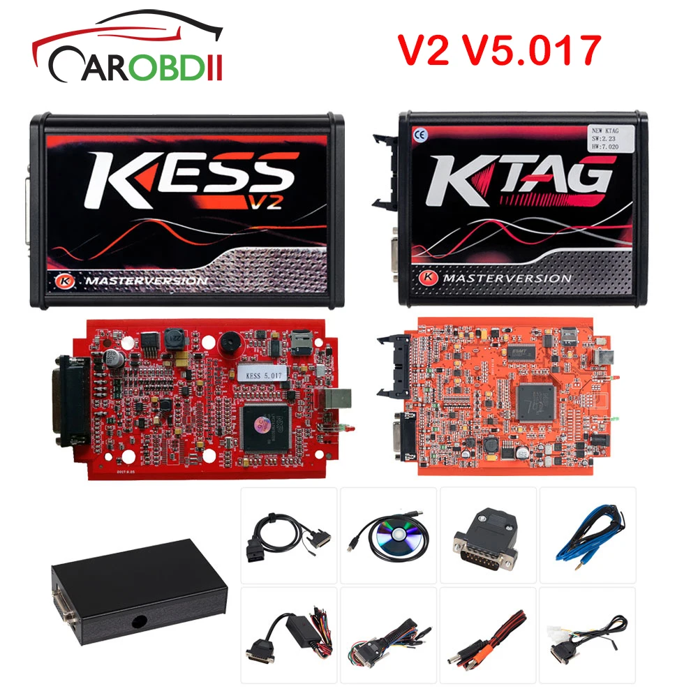 

KESSV2 KESS V2 V2.47 V5.017 EU Red ECM Titanium Winols KTAG V7.020 4 LED Online Master Version ECU OBD car/truck Programmer tool
