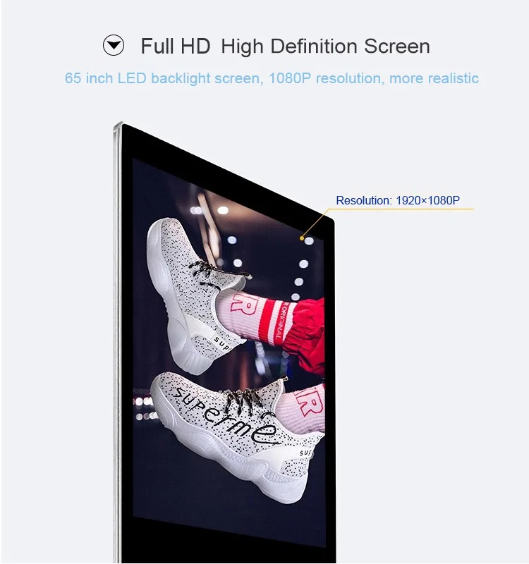 65 дюймов Windows I5 киоск Тотем сеть сенсорный киоск кабель светодиода цифровой вывеска фото стенд цифровой