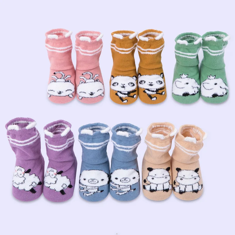 1 Pairs/Newborn Baby Boy Socks Pure Cotton Solid Kids Middle Tube Funny Cartoon Cute Animal Print Pattern Casual Style Sox | Детская