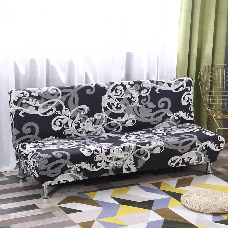 Геометрический стрейч без подлокотника складной диван-кровать Чехол все включено диване чехол Slipcover Противоскользящий диван защитный чехол