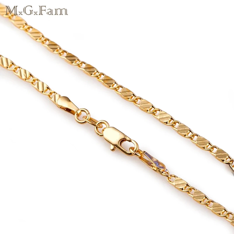 

MGFam Long Slim Chain Necklaces 16/18/20/22/24/26/28/30 inch Gold Color Unisex Global Sale Jewelry Fashion Lead and Nickel Free