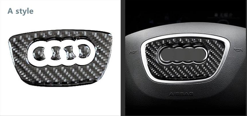 Карбон волокно руль логотип Стикеры рамка Обложка для Audi A1 A3 A4 A5 A6 A7 Q3 A6 C7 Q5 A8 Q7 B6 B7 аксессуары для интерьера