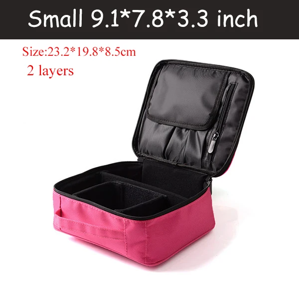 Pink S 2 layers A Косметичка для путешествий Органайзер для макияжа косметическая сумочка сумки макияж сумки Maleta De Maquiagem Профессиональный туалетный мешок - Цвет: Pink S 2 layers A
