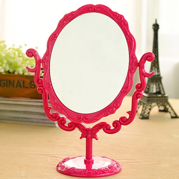 Ретро настольное зеркало для макияжа, вращающееся винтажное настольное косметическое зеркало, инструмент для декора, подарок для женщин, девушек, черная Роза - Цвет: rose